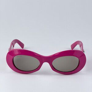Gucci GG1696S 004 BRAND NEW Sunglasses Fuchsia Pink Grey Women Oval